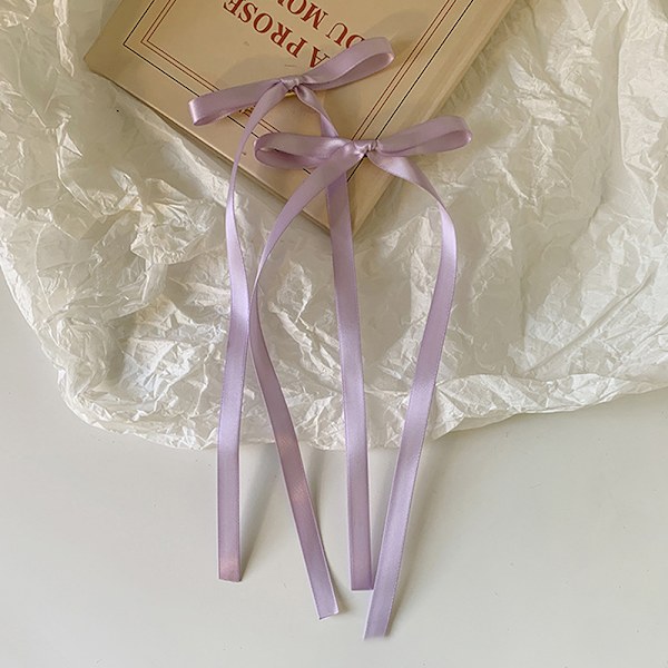 n Style Ribbon Bow Hiuspidike Pitkä Tupsu Hiusneula Sweet Lovely H Purple
