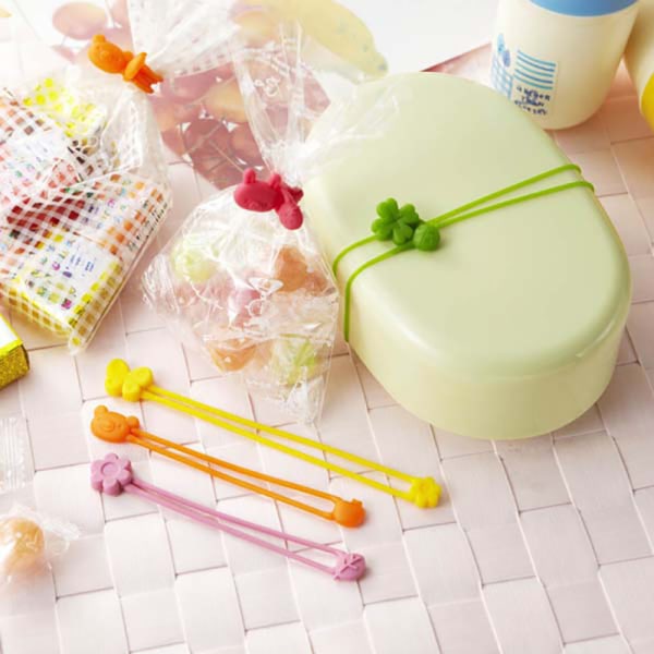5 stk silikonebånd til børn madpakke Bento taske bindebånd