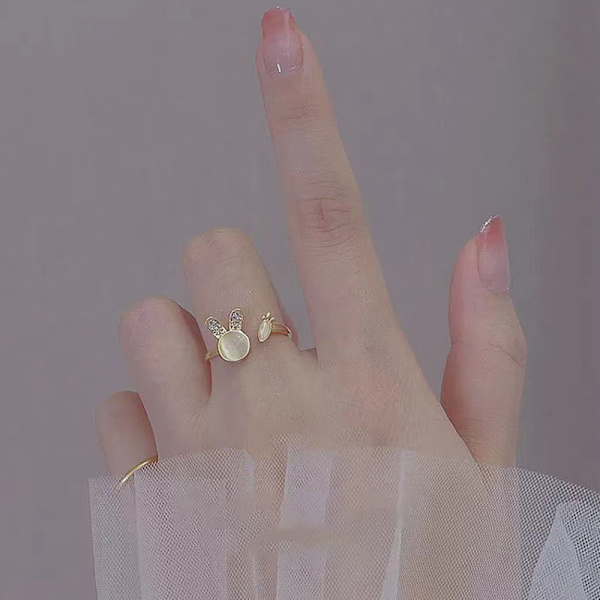 Skinnende krystal sommerfugl zirkon ringe til kvinder piger minimalistisk