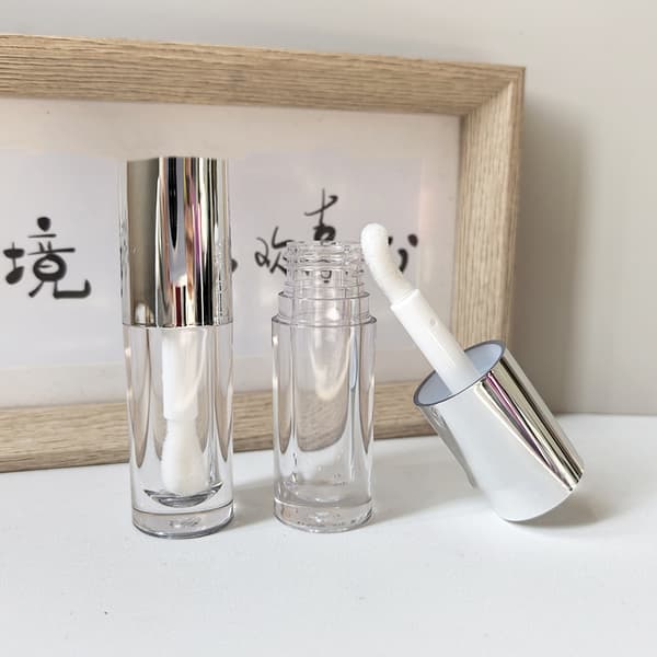 6 ml mini lipgloss-tuber med stav, tom reiseflaske, påfyllbar Silver