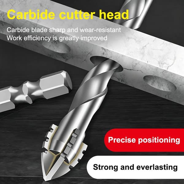 6 stk 5-12 mm karbidbor er egnet for keramiske fliser C Silver B