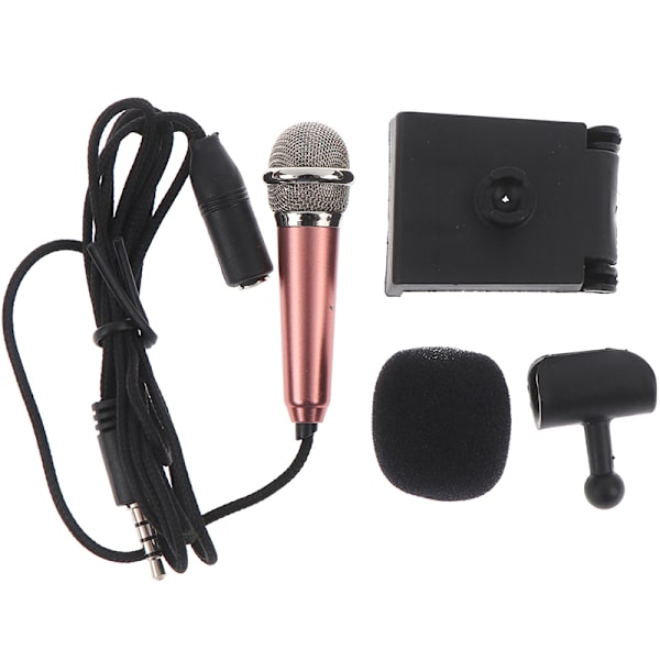 Bærbar 3,5 mm Stereo Studio Mic KTV Karaoke minimikrofon Rose Gold