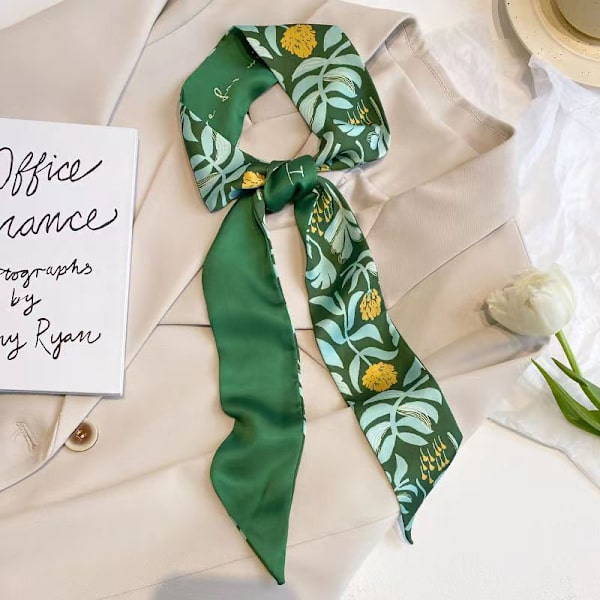 Printed liten sidenscarf n Summer Multifunctional Long Si A11