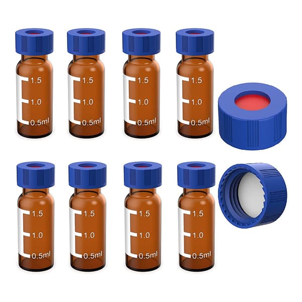 Blå åpen polypropylenhette for kromatografiflaske 2 ml Solid cover