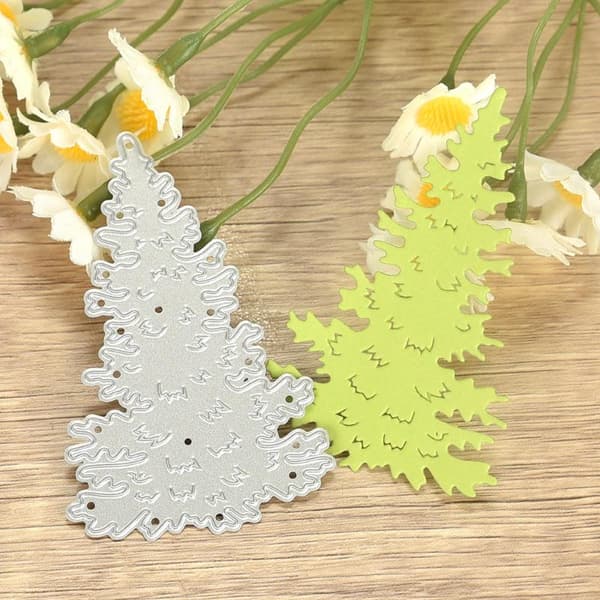 1/2/4 st julgranar DIY metallskärningsstansar stencilkortstämpel A3