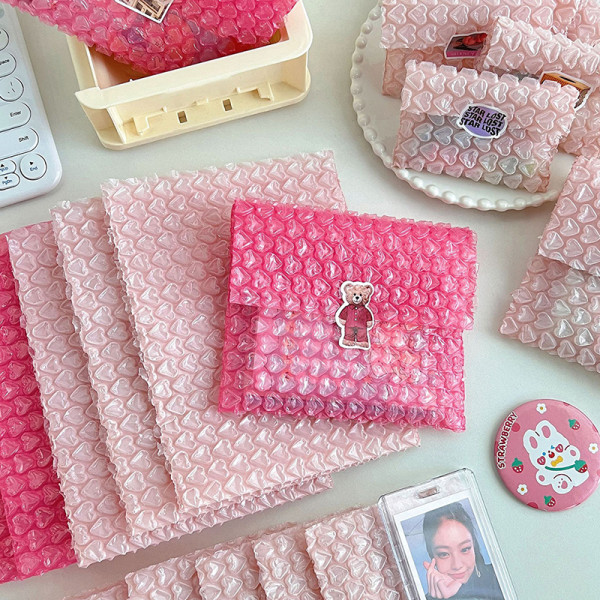 10 stk Skumpakningsposer Konvolutt PE Clear Protective Wrap Trans Rose red 15.5X20.5cm