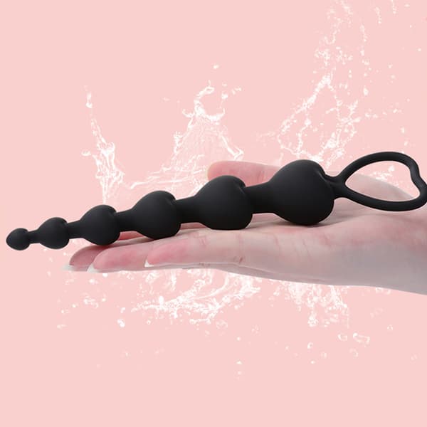 Stora analpärlor butt plug anus prostatamassage dildo silikon Black