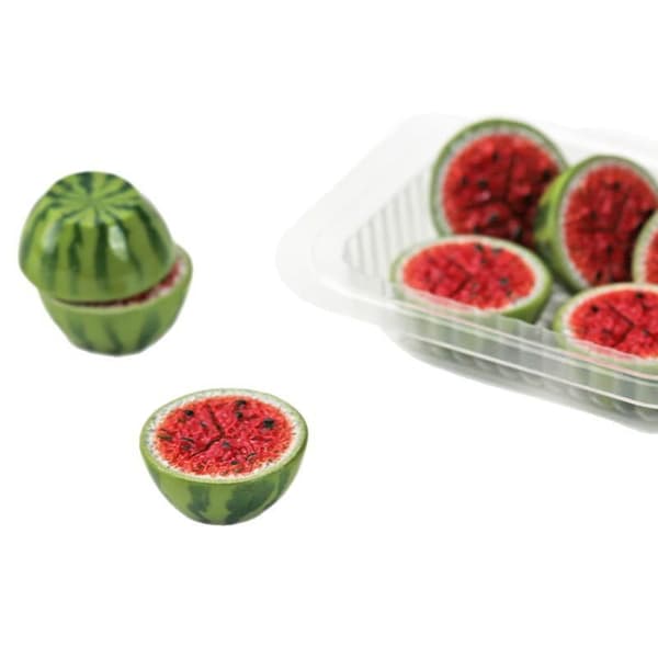 10 stk. mini kunstige vannmelonskiver realistisk design for D A1