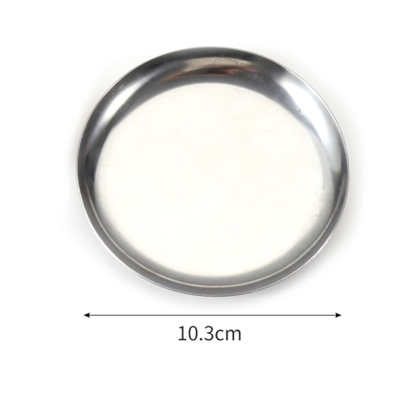 Rund stil Oval Smycken Förvaringsbricka Rostfritt stål Metall Sto sliver