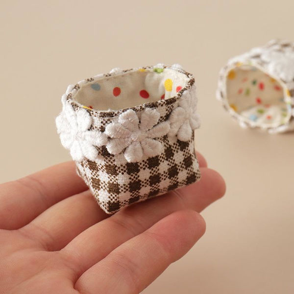 1/12 Dockskåp Mini Tyg Förvaringskorg Modell Dockskåpsmöbler