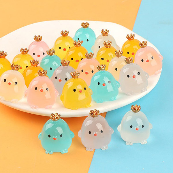 Night Light Stereo Crown Chicken Handgjord DIY Night Light White