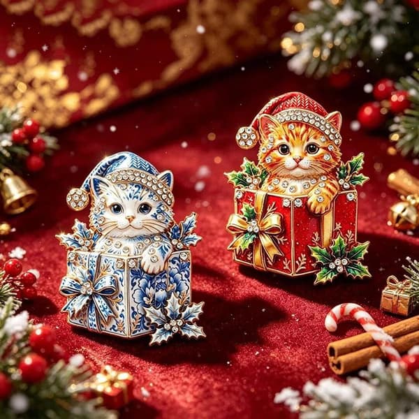 Juletema Broche Glitrende Rhinestone Til Feriebrug Chr A5