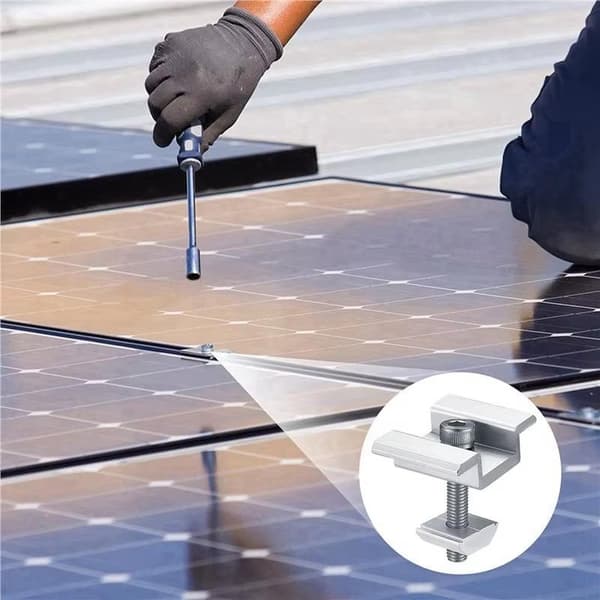 Midterklemme til solpaneler i aluminium med rustbestandig overflade A1