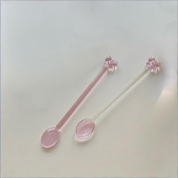 Rosa rosett kaffeskedsglas C