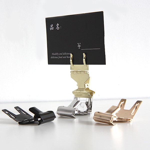 Kake Metallklips Hylle Kant Skilt Holder Etikett Display Stativ Opp Gold