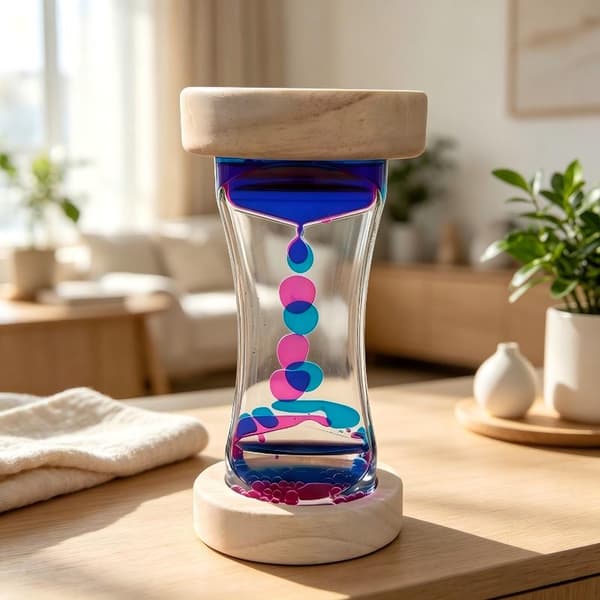 Hjemmeblandet farge skrivebord timeglass timer bevegelse sensorisk leketøy A2