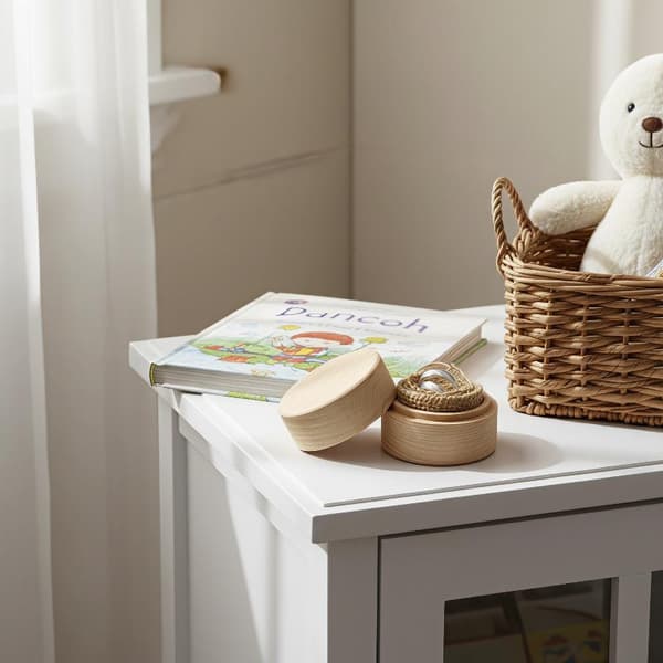 Pyöreä puinen sormusrasia puinen hääehdotus kihlapakkaus 1pc