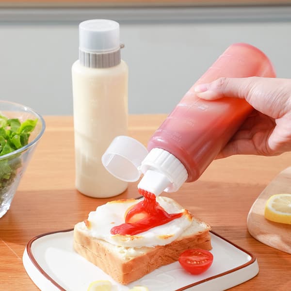 1 st 350/175 ml 5-håls kryddflaskor ketchup senapsflaska Gray 350ml