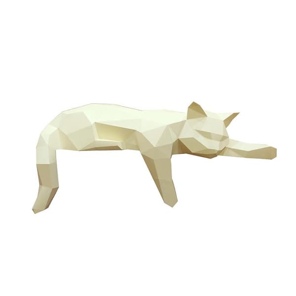 Sort Hvid Kattefigur - Geometrisk Moderne Rumindretningsfigur S Yellow