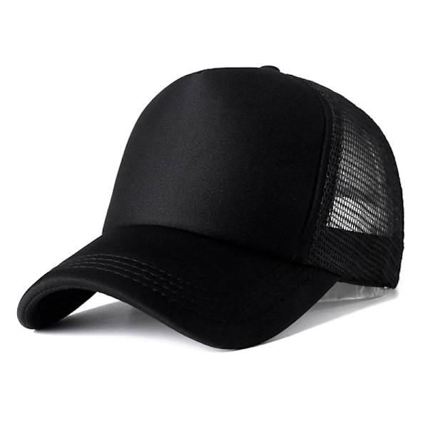 1 STK Unisex-lue Casual Baseball-hette i vanlig netting Black
