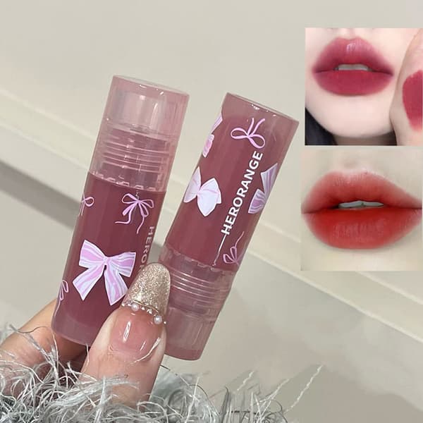 Matte fløjl læbeglans flydende læbestift læbefarve mudder makeup Lat A1