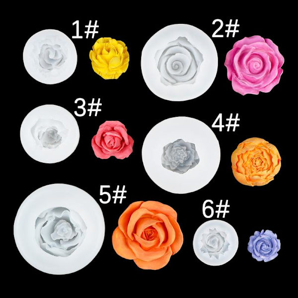 3D Rose Blomst Silikone Lysform Håndlavet Sæbefremstilling Epoxy 4