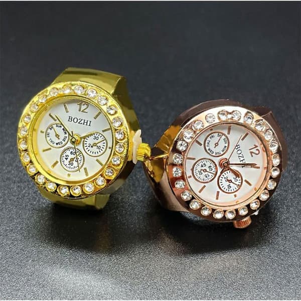 Motelegering Fingerringer Klokker Kvarts Retro Ringklokke Gave D
