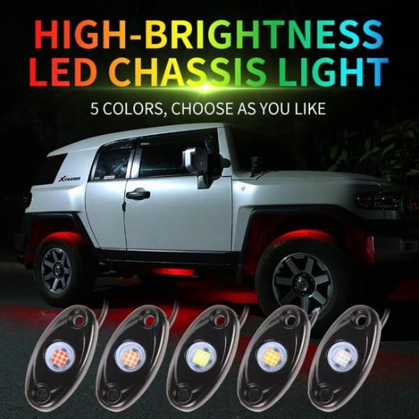 LED Bil LED Rock Light RGB Utvendig Atmosfærelys Bilbunn A2