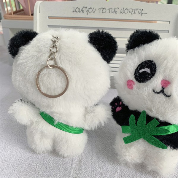 1Pc Fashion e Plush Panda Nøkkelring Anheng Veske Tilbehør Scho