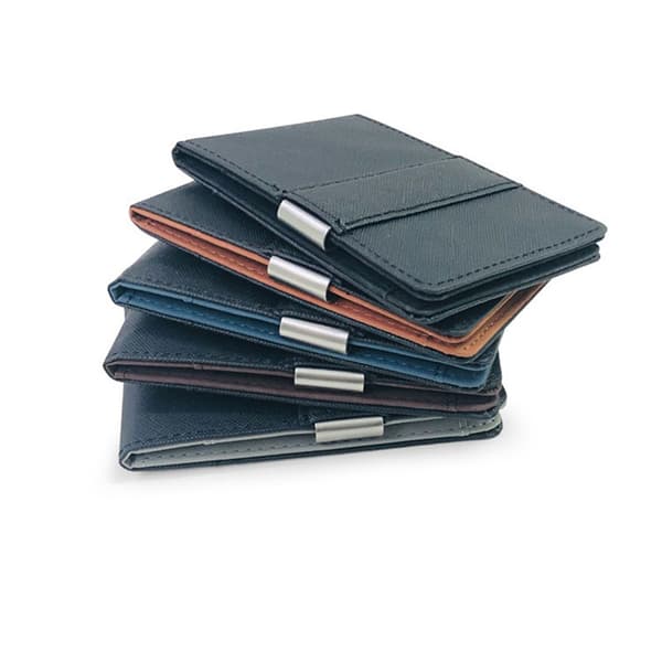 Mode Mænd Tynd Bifold Money Clip Læderpung Gray