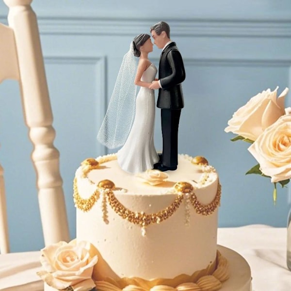 Elegant brudpar bröllopstårta topper A