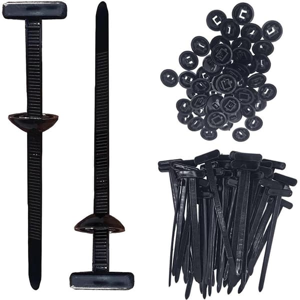 Nylon Universal Kabelbinder Spenne + Kraftig Selvlåsende Glidelås Black 100pcs