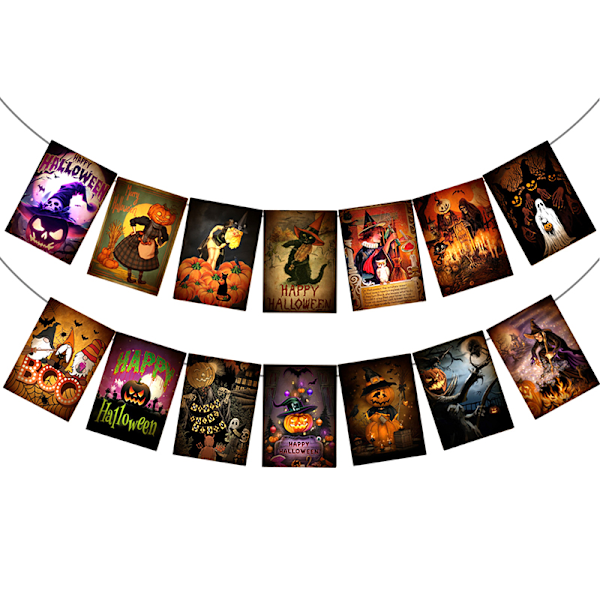 2024 Halloween-banner for skole, klasserom, kjøpesenter og Halloween 1SET