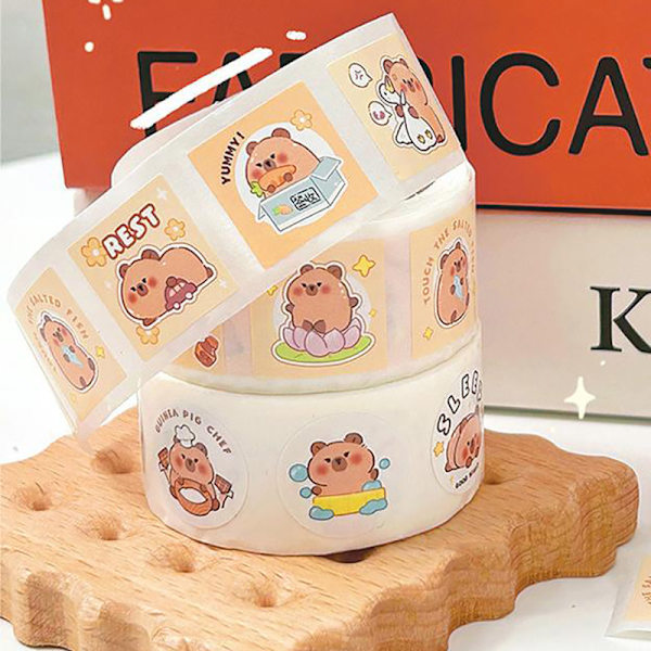300 STK Cartoong Lobefish dekorative klistremerker Scrapbooking Mate square