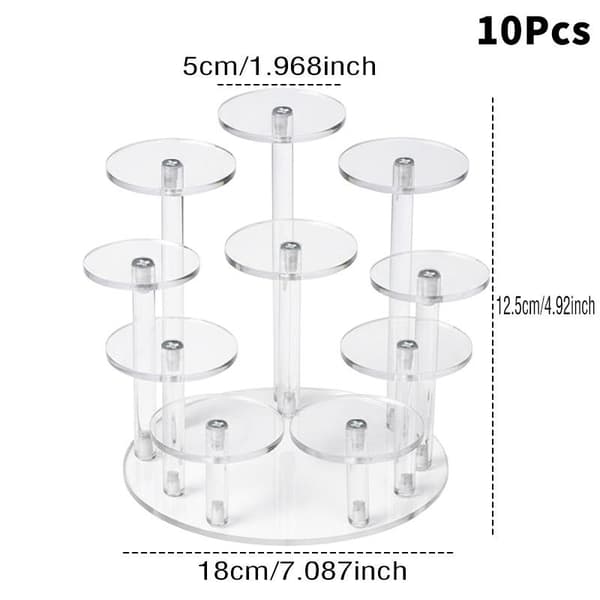 6/8/10-delad rund basdisplayställ Transparent 10 bases