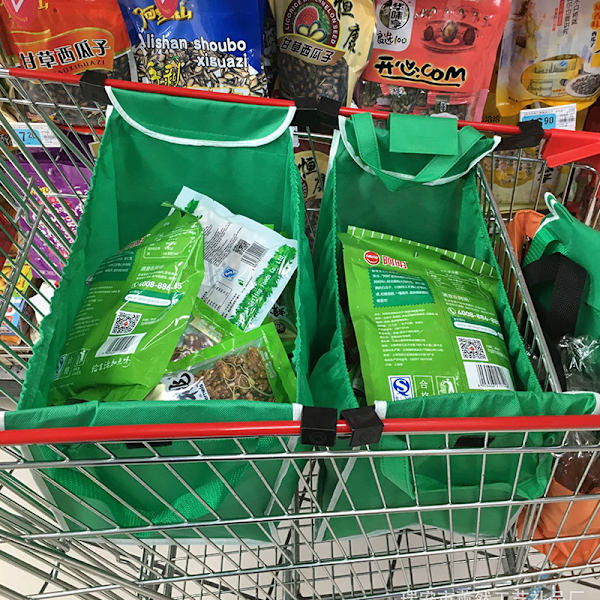 Supermarked Indkøbspose Eco Venlig Trolley Tote Tykkere Vogn 1PC