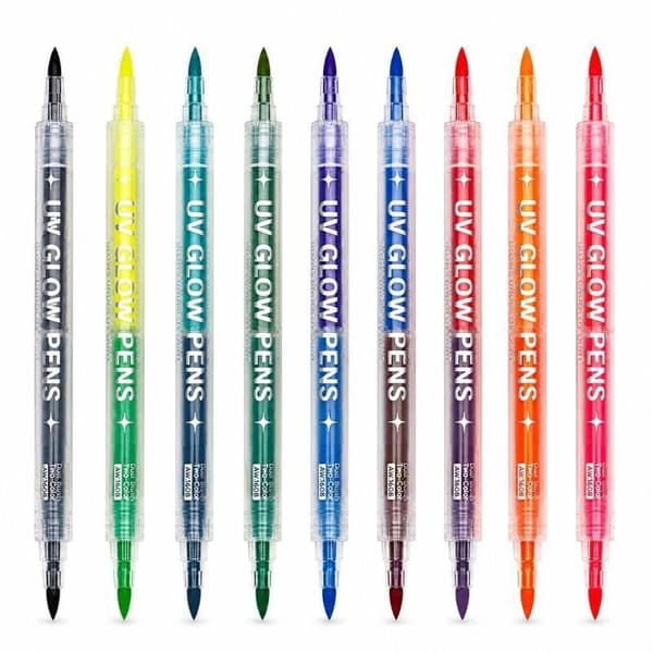 12/18 farver Dual Tip UV Glow Body Paint Marker Pen Vaskbar Fl A2