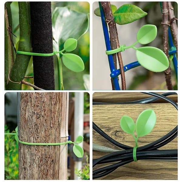 Bladdesign Plastik Kabelbindere Selvlåsende til Støtte Have 20PCS