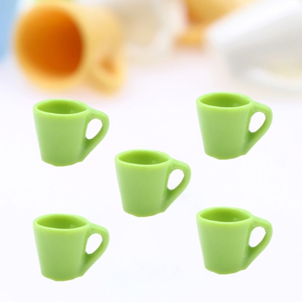 5 stk 1:12 Dukkehus Miniature Cup Candy Color Vandkrus Drik C Green