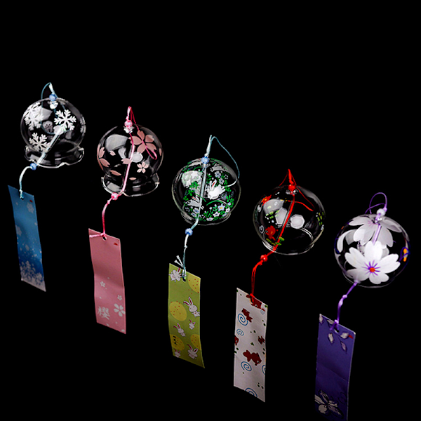 1 stk vindklokke Japan vindklokker håndlaget glass Furin hjem Offi 2