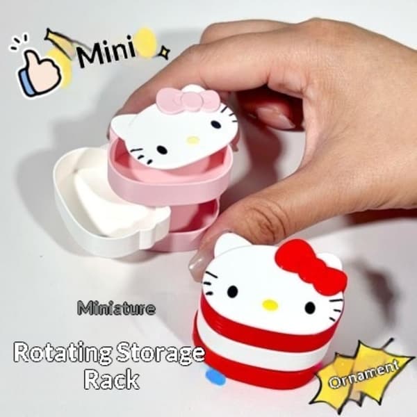 1 st dockskåp HelloKitty roterande förvaringslåda modell docktillbehör Red