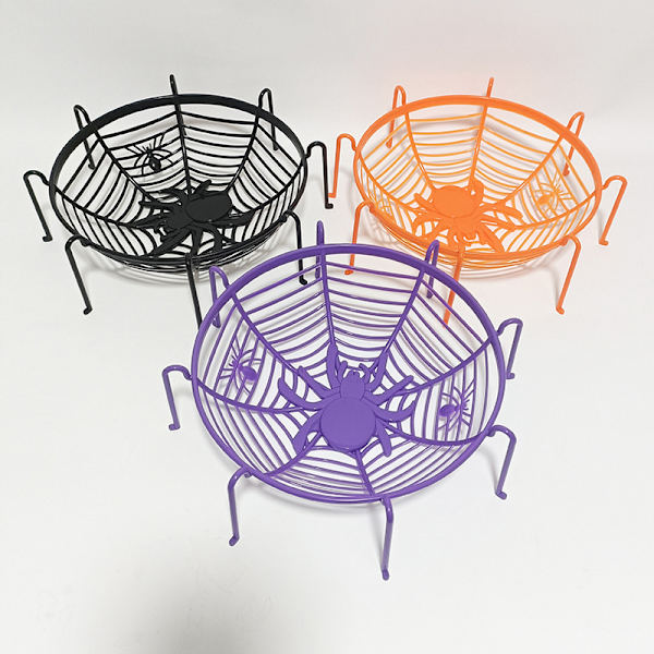 Halloween Dekoration Edderkop Web Skål Frugtplade Slik Biscuit Packa Purple