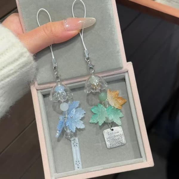 1 st e Transparent manet blomma Ginkgo hängande berlocker vind D