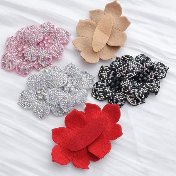 Rhinestone Blomst Flat Hotfix Applikasjon For Klær Sko DIY C A2