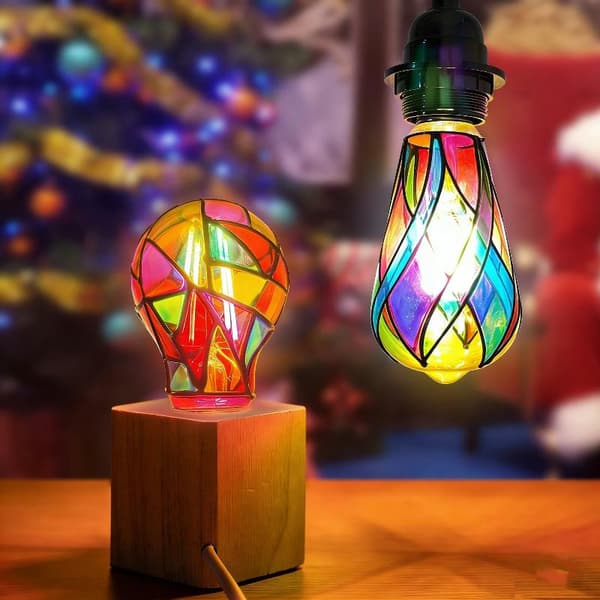 1 stk LED håndmalt DIY fargedekor lyspære 4W 6W jul A1