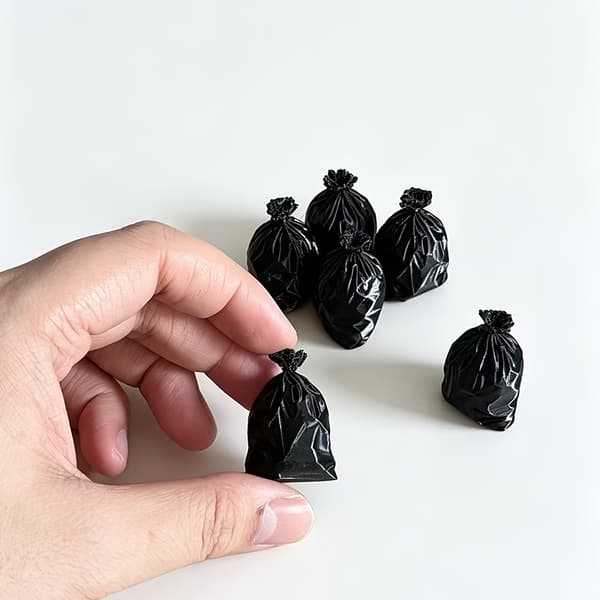 3 kpl miniatyyriroskapussimalleja A2