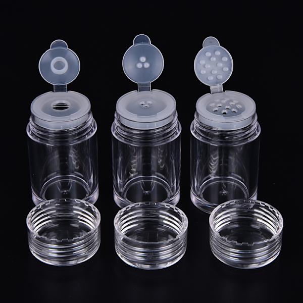 1 stk. 10 ml tomme kosmetiske sigte løs pudderkrukker beholder skrue 12 Hole