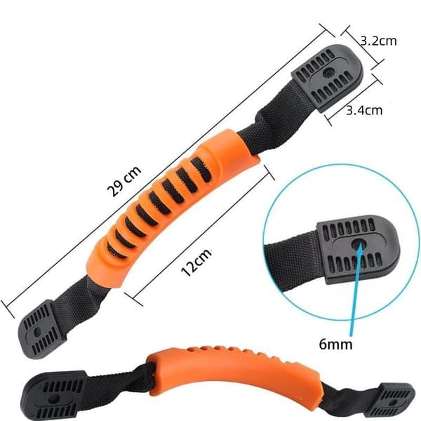 Kajak bærehåndtag skridsikkert greb kraftig nylonrem Black 2PCS