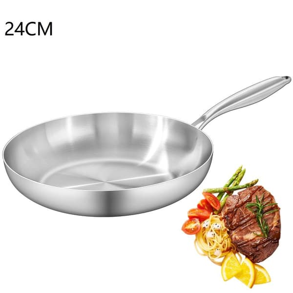 Stekepanne 410 Rustfritt Stål Stekepanne Ubestrøket Stekepanne For 28CM
