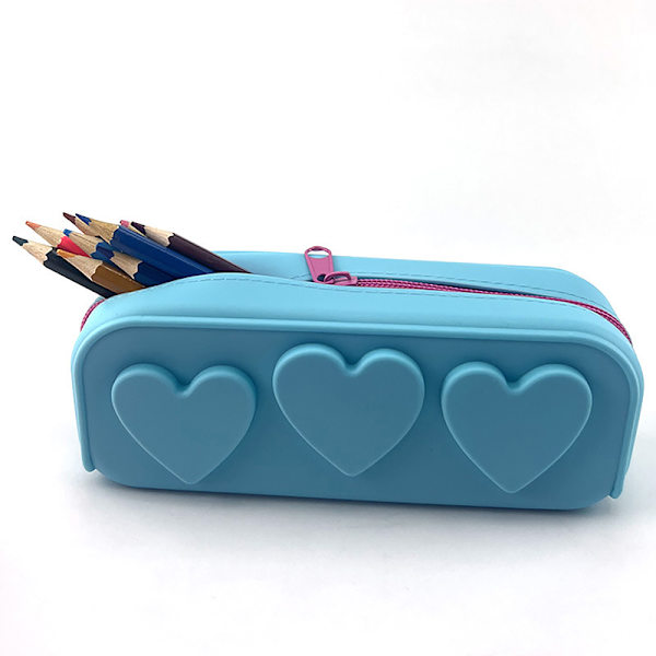 Fyrkantig silikon kosmetisk förvaringsväska Travel Makeup Brush Organi Blue